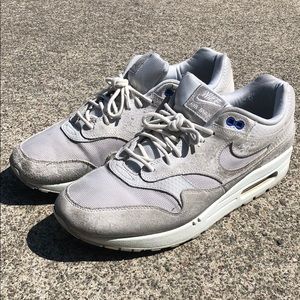 Nike Air Max 1 premium. White/grey. Size 10